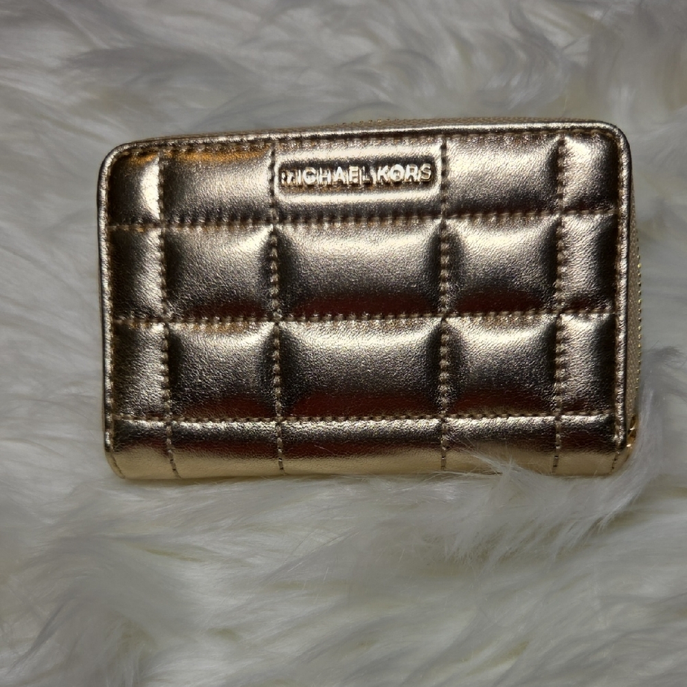 Michael Kors Metallic Gold Quilted Wallet